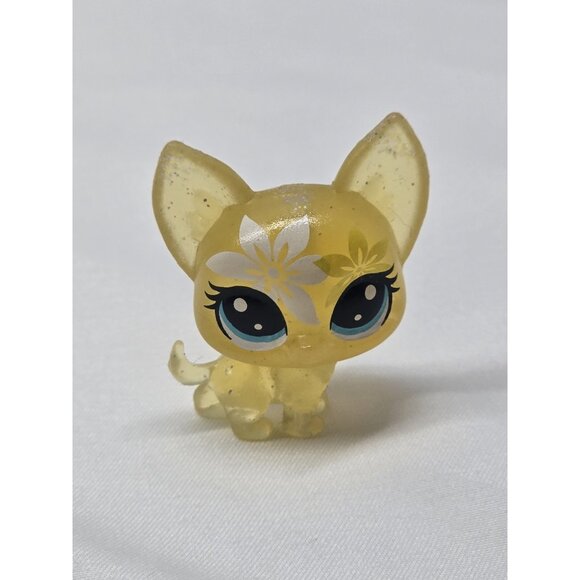 Littlest Pet Shop Authentic No # Chihuahua Blooming Bouquet Clear Glitter - Picture 1 of 4